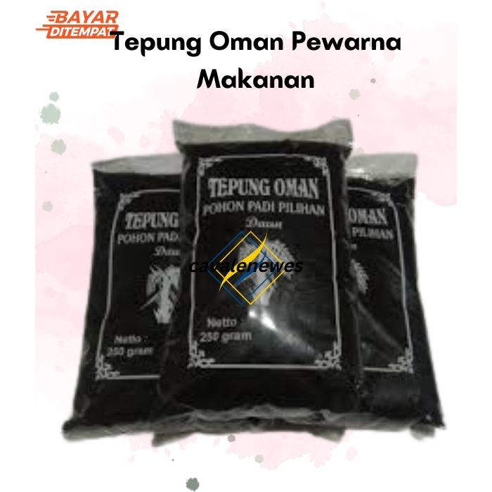 

Tepung oman pewarna hitam alami es dawet hitam, lapis hitam, ongol-ongol netto 250 gram