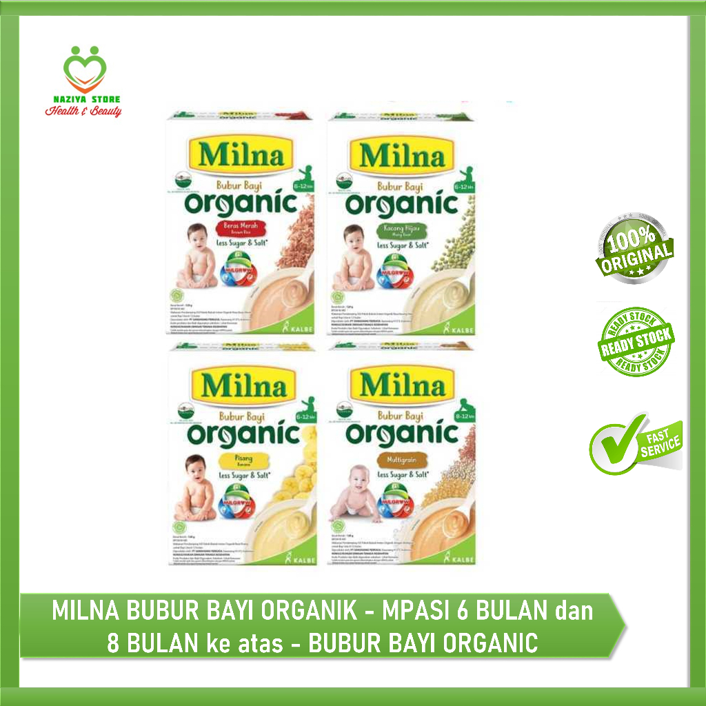 MILNA BUBUR BAYI ORGANIK - MPASI 6 BULAN dan 8 BULAN ke atas - BUBUR BAYI ORGANIC
