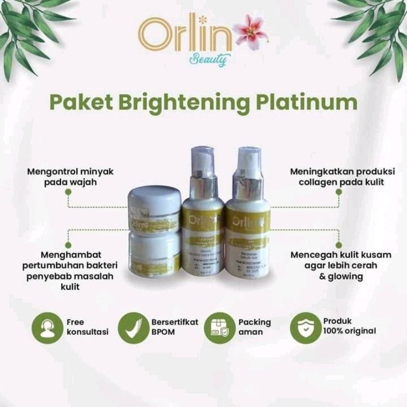New krim pemutih wajah BPOM ( WHITENING PLATINUM bisa untuk busui/bumil) ORLIN BEAUTY