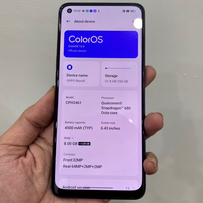 oppo reno 8 ram 8 rom 256 full ori resmi