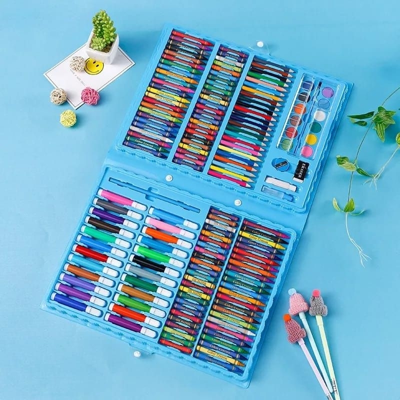 

Drawing pack 1 set isi 150 pcs pensil warna spidol crayon