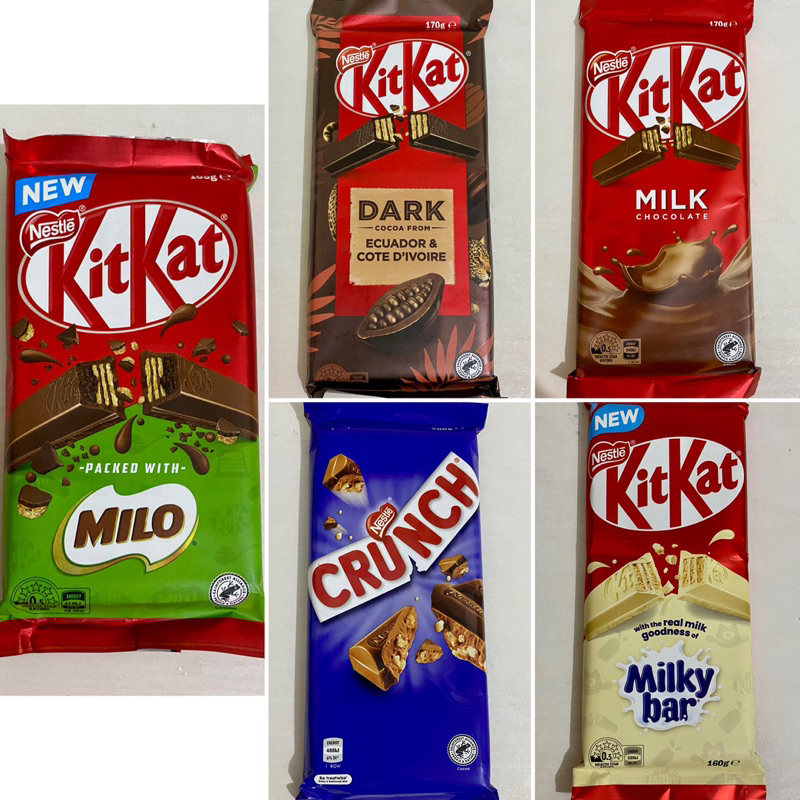 

KITKAT COKLAT AUSTRALIA AUSSIE MILO DARK ECUADOR MILKY CRUNCH CHOCOLATE IMPORT