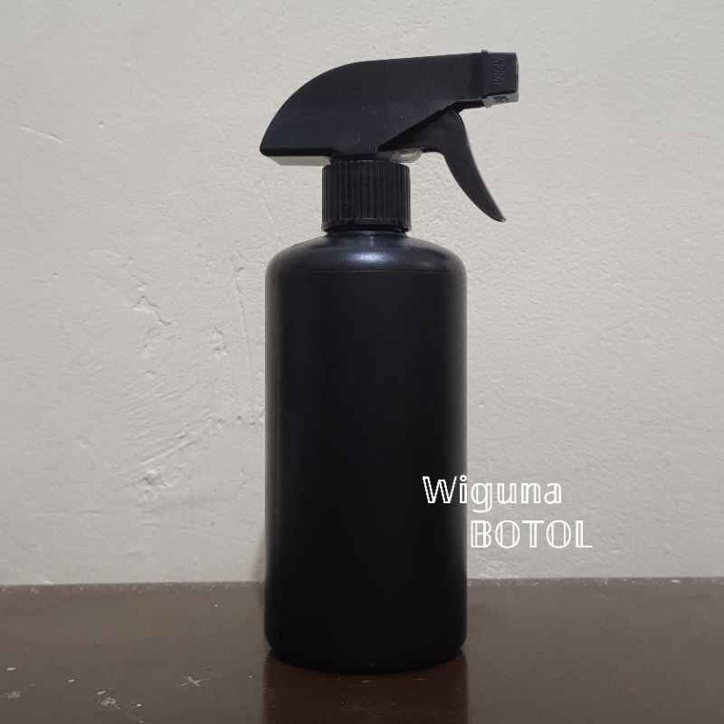 Botol Spray Kispray 500ml Hdpe Hitam / Botol hdpe Hitam Tutup Spray Kispray