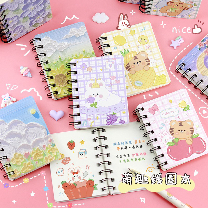 

AJS Note book mini kecil a7 / notebook spiral / memo kecil /journal diary / buku kecil polos NB35