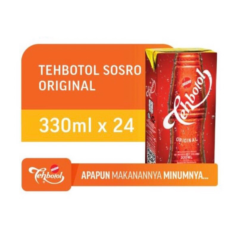 

(KHUSUS GOJEK GRAB) Teh Botol Sosro Kotak 330ml 1 Dus Karton isi 24pcs @330ml