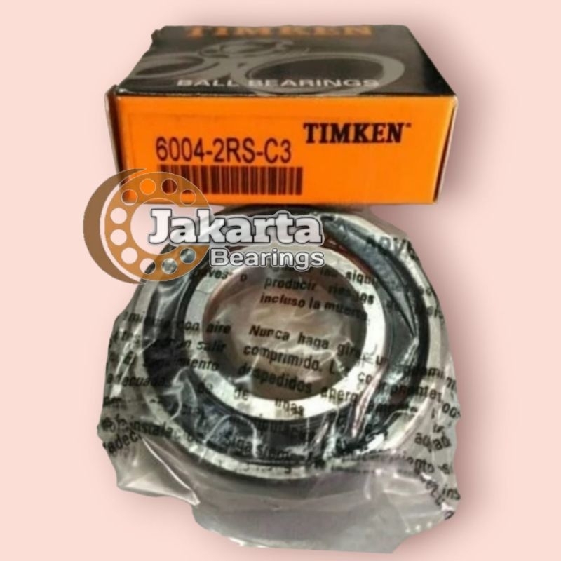 BEARING 6004 2RS / 60042RS C3 TUTUP KARET TIMKEN ORIGINAL 20X42X12