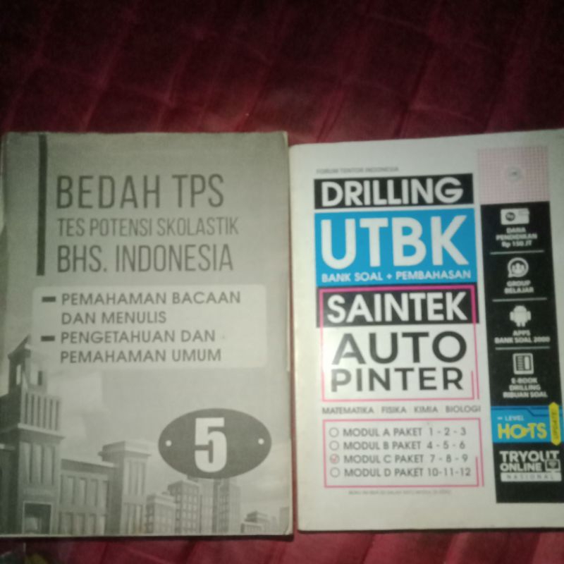 

PRELOVED BUKU DRILLING UTBK SAINTEK DAN BEDAH SOAL TPS BHD INDONESIA