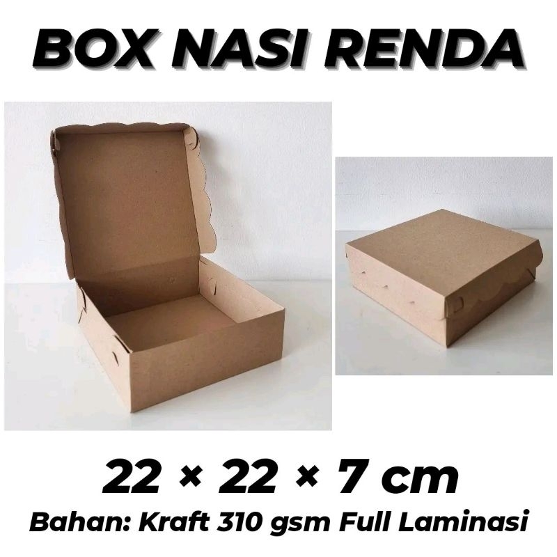 

(MIN ORDER 25 PCS) DUS NASI KOTAK 22x22x7 LAMINASI / BOX CATERING / BOX TAKEAWAY