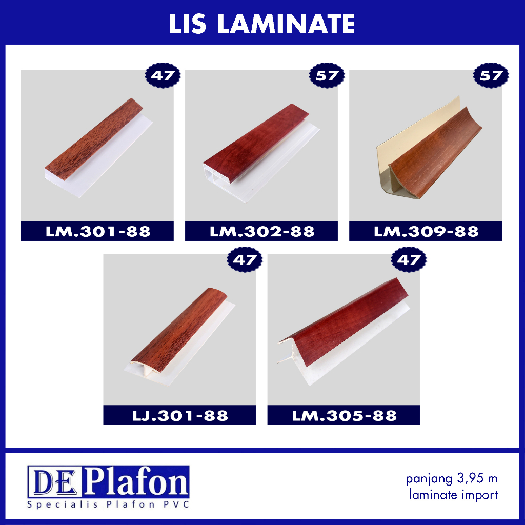 De Plafon - LIS PVC / LIST PVC LAMINATE IMPORT PINGGIR SIKU SAMBUNG