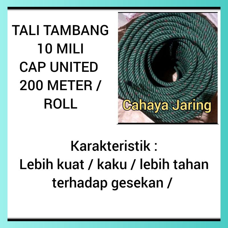 

TALI TAMBANG 10 MILI CAP UNITED / TAMBANG 10 MILI CAP UNITED / TALI TAMBANG UNITED / TALI TAMBANG KAPAL