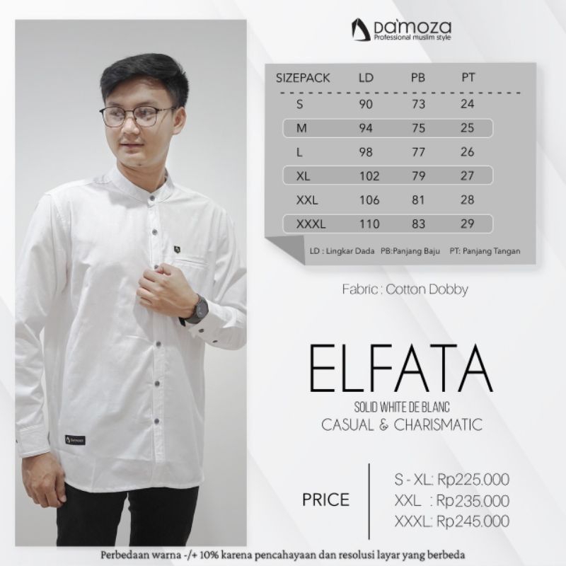 [ORIGINAL]BAJU KOKO ELFATA SOLID WHITE DE BLANC DAMOZA