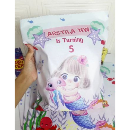 snack bag medium mermaid / giant snack  mermaid / snack pouch mermaid