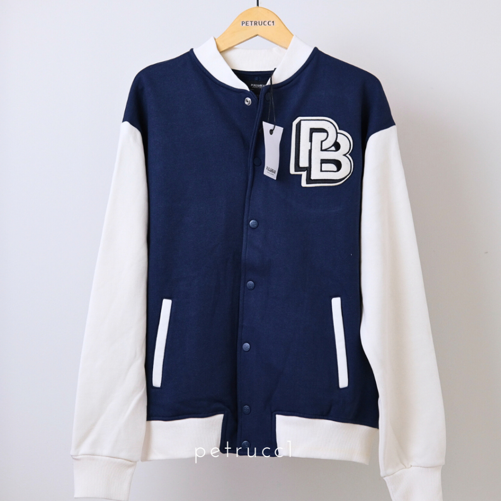 PULL and BEAR Jacket VARSITY bomber jaket pria cowo cewe Original