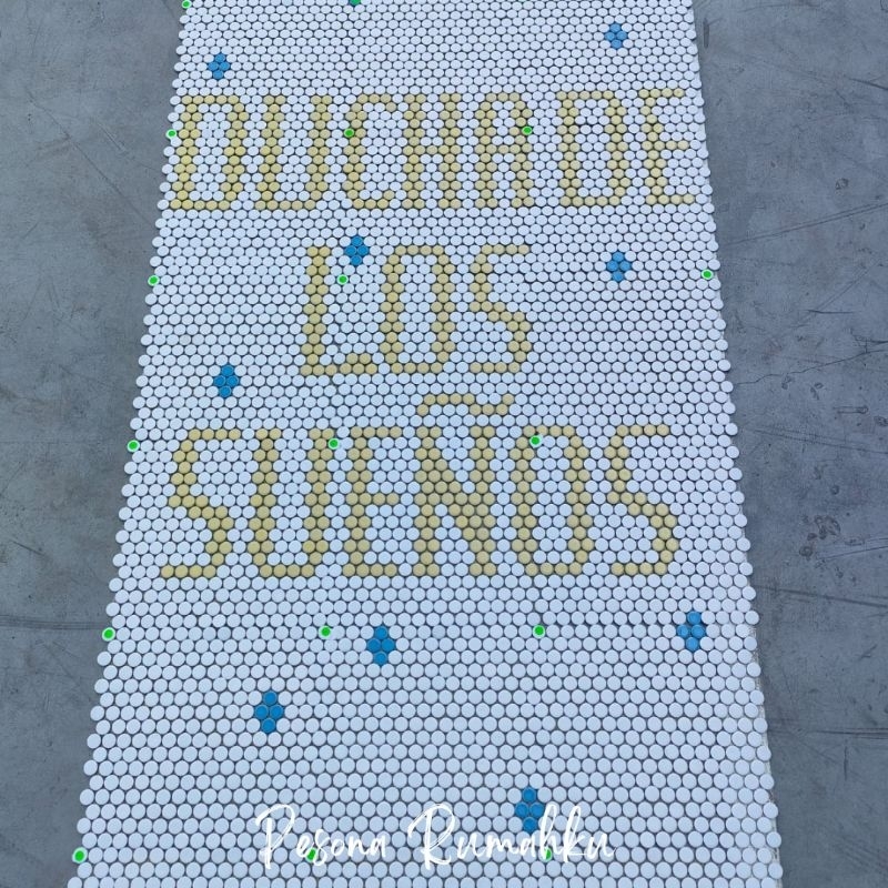 Mosaic Lantai Kamar Mandi Custom Anti Mainstream - Mosaic Kuda Laut Mass PNR Custom