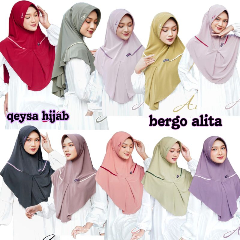 bergo daily Jersey alita qeysa / bergo alita qeysa / jilbab qeysa / qeysa hijab