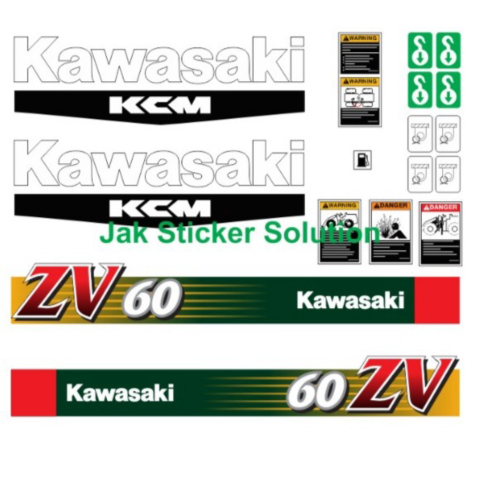 STIKER ALAT BERAT Wheel Loader Kawasaki 60ZV BAHAN WATERPROOF