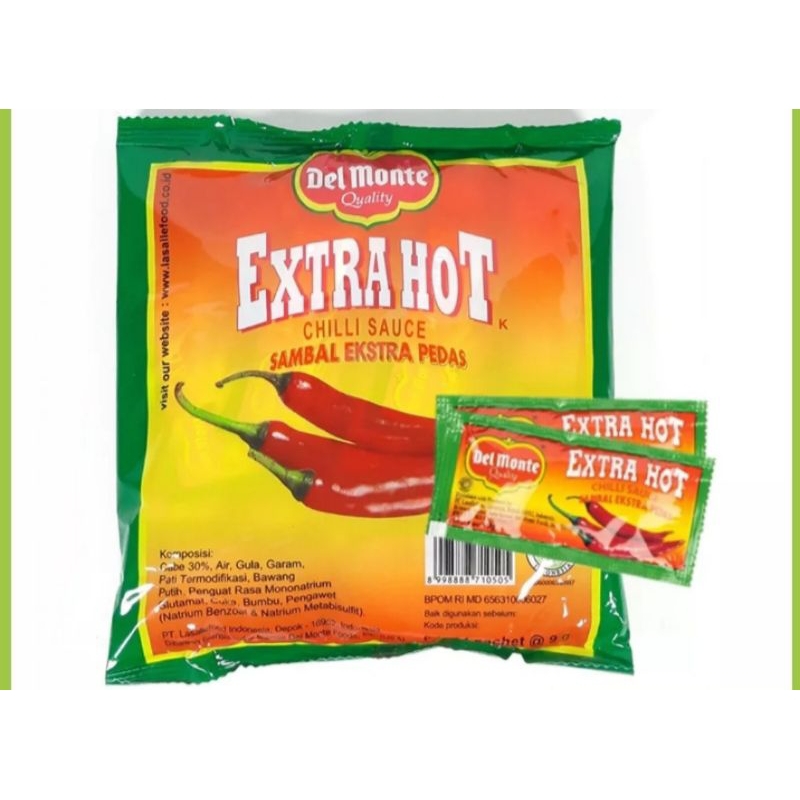 

saus sachet delmonte extra pedas 24 sachet