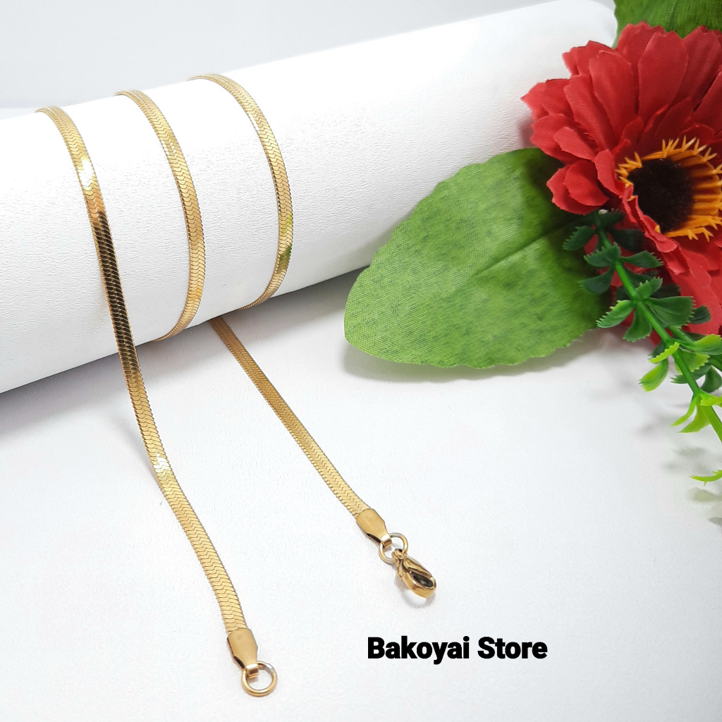 Kalung Titanium Gold Pria Panjang 50 cm. Kalung Titanium. Kalung. Kalung Anti Karat. Kalung Murah