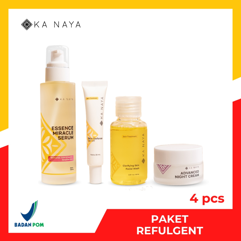 Ka Naya Paket Skincare Refulgent Pemutih Wajah Glowing - Serum Pemutih Wajah Glowing - Masker Wajah 
