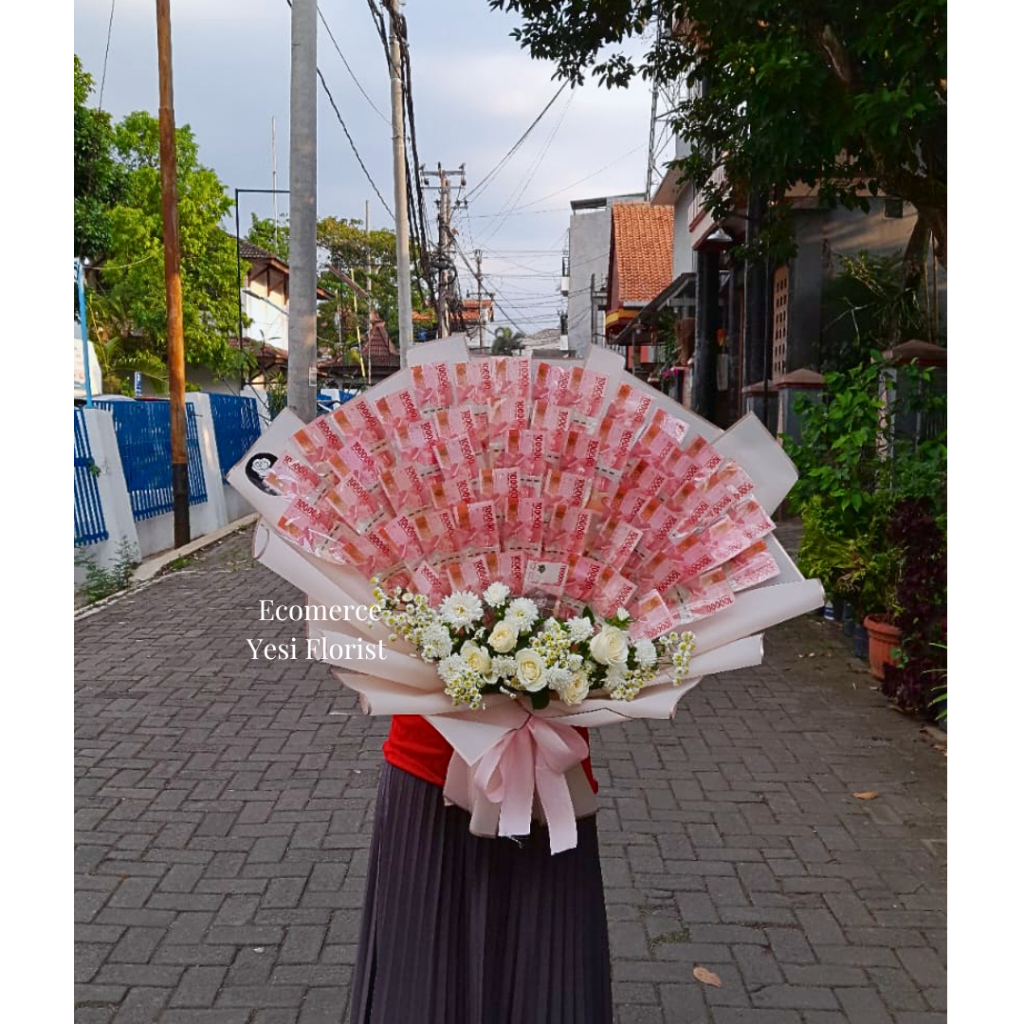 Money Bouquet Premium || SOUVENIR UANG MAHAR 100RB || Jual Buket Uang semarang || Bouquet wisuda || 