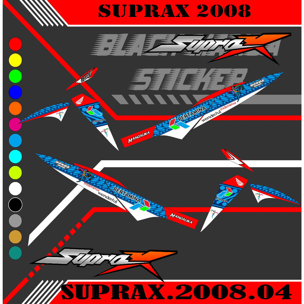 STRIPING SUPRA X 125 2008 STIKER SUPRA X 125 STICKER LIS LIST SUPRA X 125 2008 CODE 04