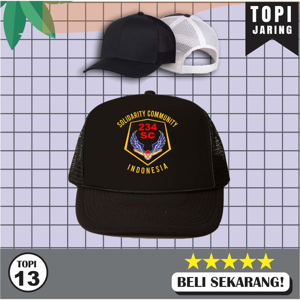 opi Distro Trucker Jaring / Logo Keren Desain SC 234 Premium Quality / Topi Jaring Pria  Atau Wanita