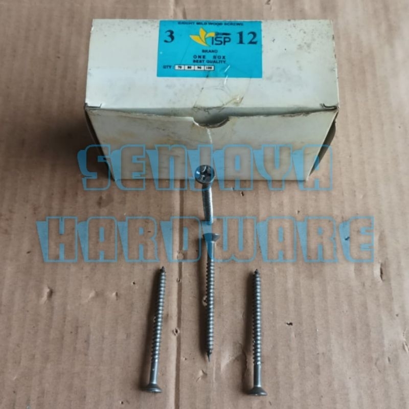 Skrup sekrup sekerup kayu wood screw 3 x 12