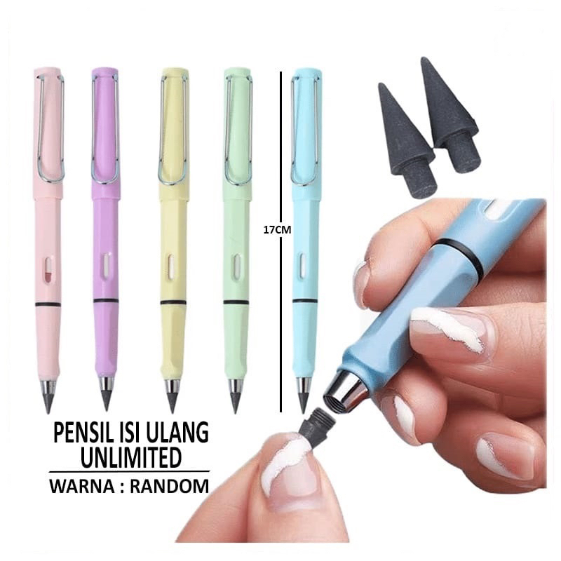 

Pensil Eternal Ajaib Refil Unlimited Tanpa Rautan Warna Macaraon - Pensil Anak Sekolah - Pensil