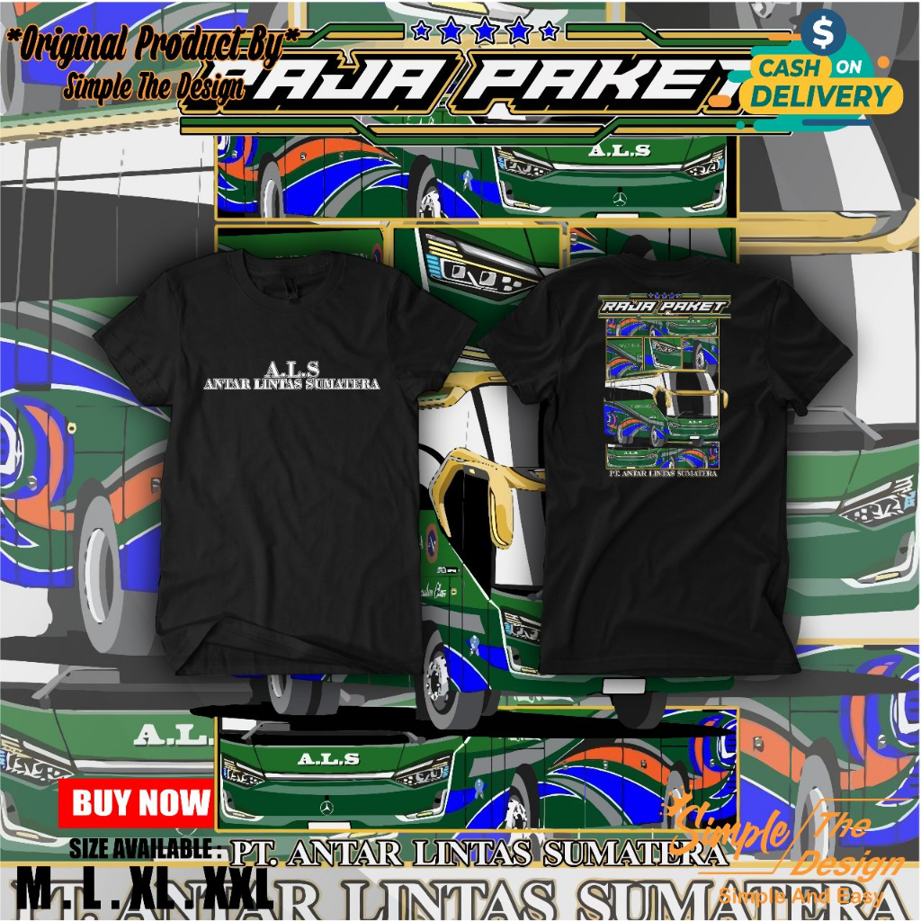 Kaos Distro Bus Kaos Bus Po ALS Antar Lintas Sumatera Full Cotton
