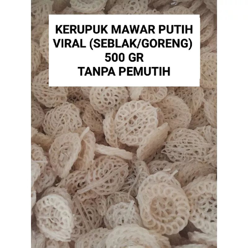 

KERUPUK SEBLAK / MAWAR PUTIH VIRAL 500 GRAM (MENTAH)