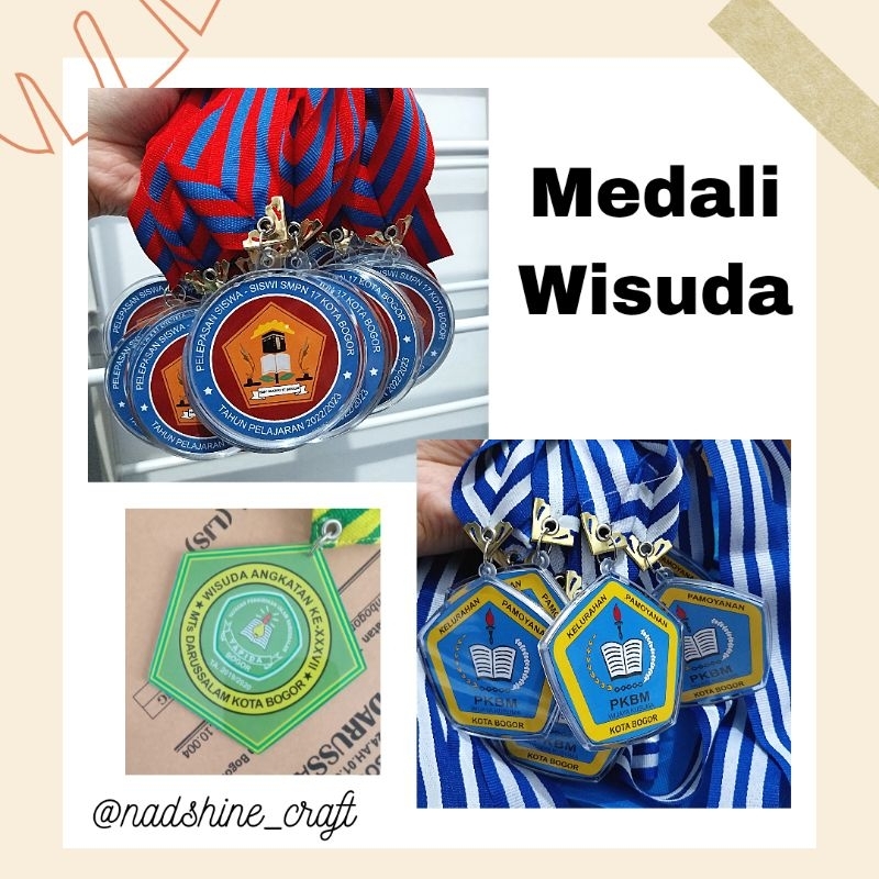Medali Wisuda Logo Sekolah SD SMP SMA