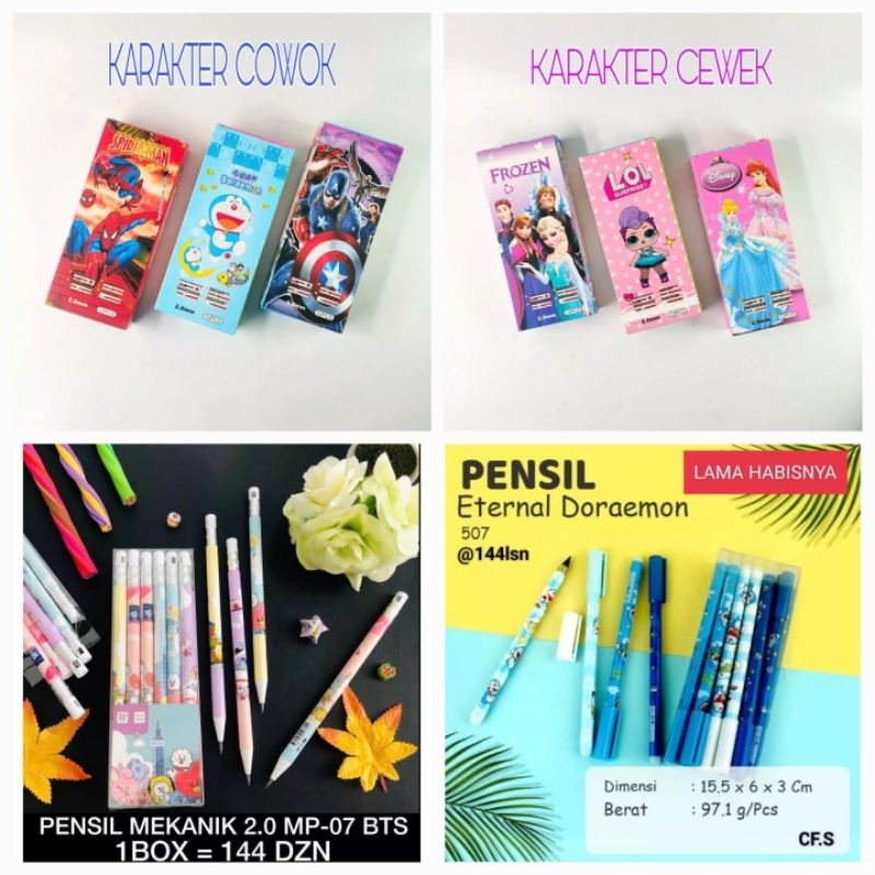 

1 Lusin/ 12 Pcs PENSIL MEKANIK 0.5 mm - 2.0 MM / PENSIL CETEK Karakter Fancy/ TIZO/Pensil Eternal Tanpa Rautan Ajaib Abadi Anti Patah Tidak Bisa Habis