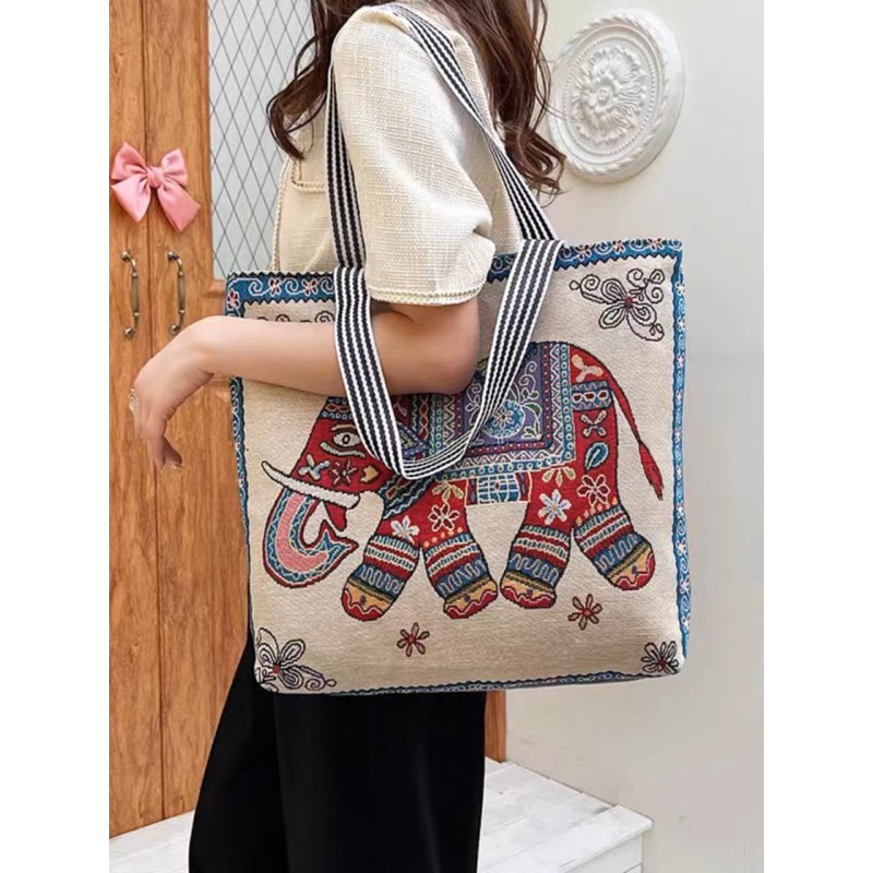 NEW TOTEBAG KANVAS JUMBO - TOTEBAG ETNIK THAILAND - TOTEBAG WANITA - TAS THAILAND IMPORT - TOTEBAG