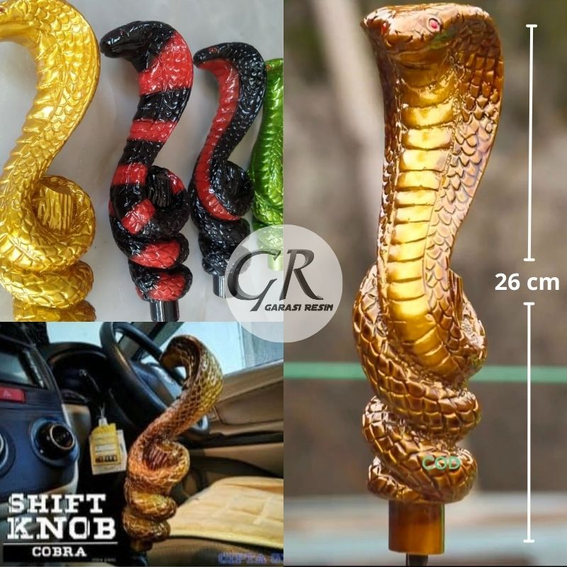 Shift Knob FiberGlass Model Ular Cobra Mobil Manual / Interior Tuas Gigi Mobil / Variasi Tongkat Per