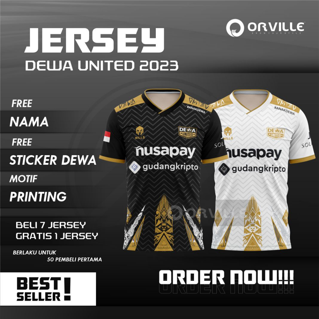 JERSEY DEWA UNITED 2023 FREE NICKNAME & STICKER DEWA UNITED