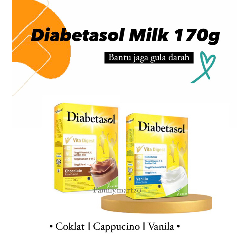 

Diabetasol Milk 170g Susu Nutrisi Diabetes