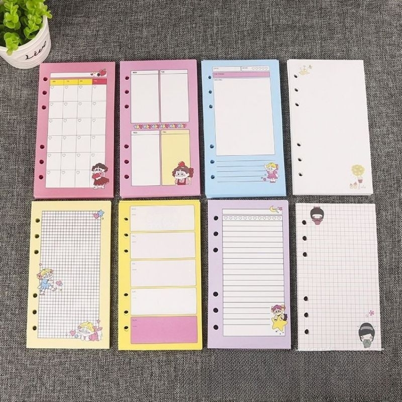 

[50 lbr] Isi kertas lucu kartun gadis korea binder A6 / Loose leaf binder A6 / Loose leaf kartun anime / refill kertas binder A6 1bks isi 50 lembar