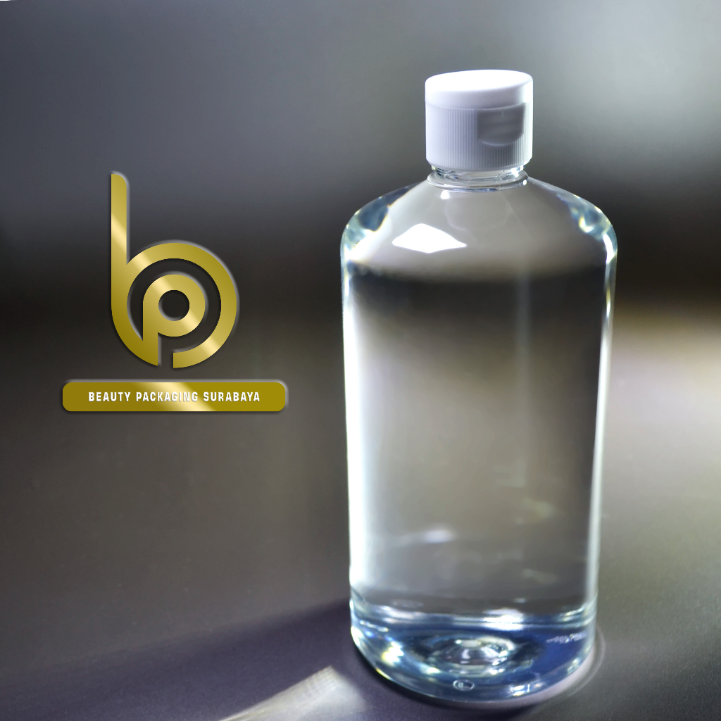 Botol Plastik PET 500ml HS neck 24mm Bening tebal 33gr Tutup Fliptop - GROSIR 6 PCS