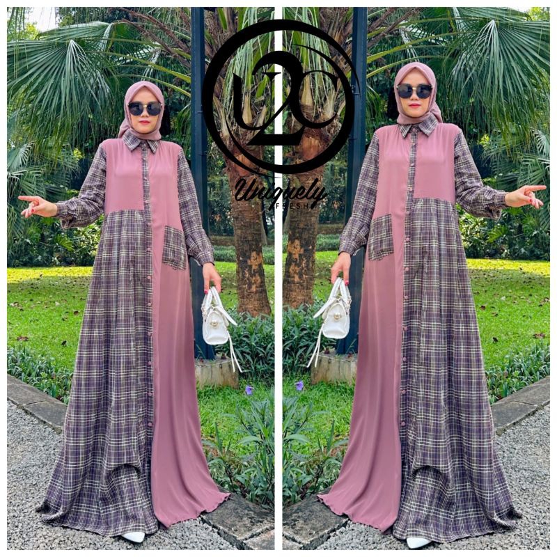 gita dress premium u2c gamis casual formal busui motif