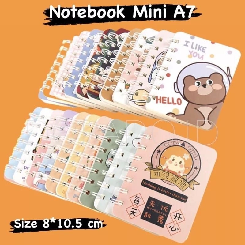 

⭐DIERS⭐Buku Catatan / Notebook Mini Ring A7 Motif