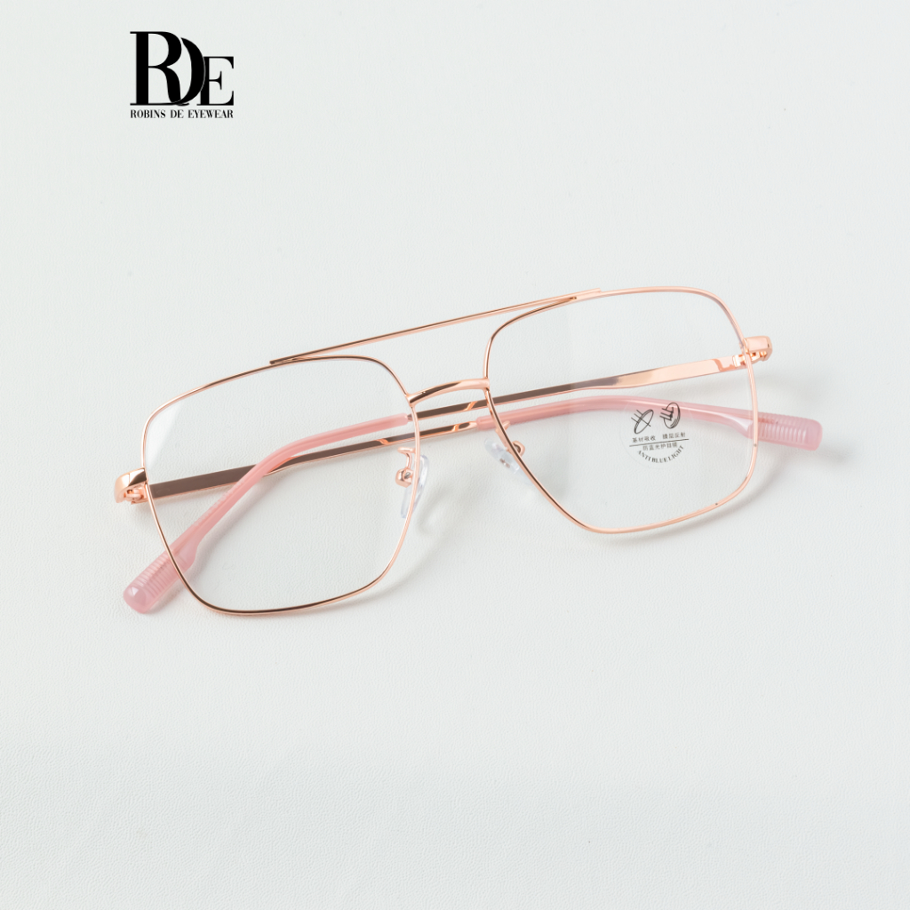 Robins kacamata Aviator Anti Radiasi Komputer Frame Kacamata Tony Stark Bisa Minus Photocromic Bluecromic Fashion Pria Wanita 5556-1