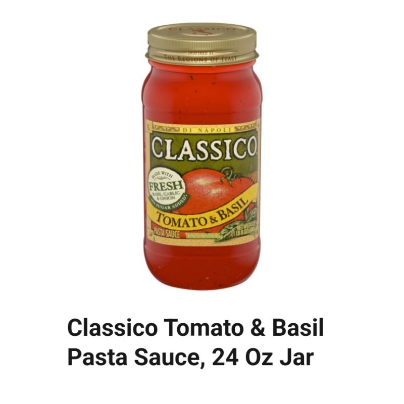 

Classico Tomato & Basil Pasta Sauce, 24 Oz Jar