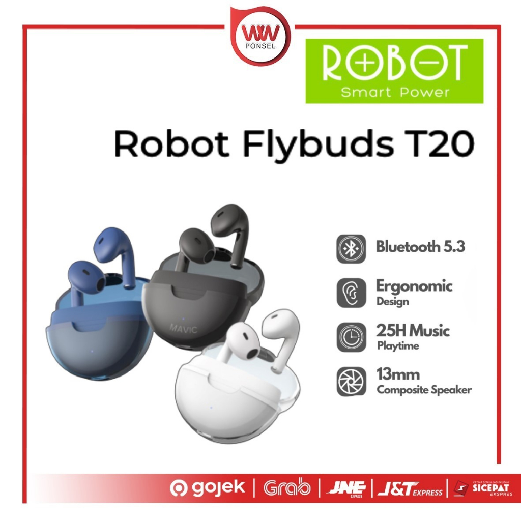 Robot Flybuds T20 Headset Bluetooth Robot (010551)