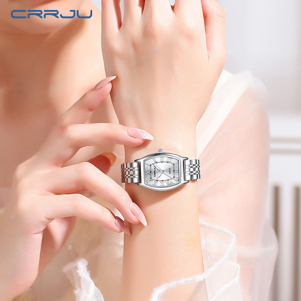 ORIGINAL CRRJU Jam Tangan Wanita Elegan Terbaru 2023 Anti Air Rantai Kado Buat Pacar Cewek 5013