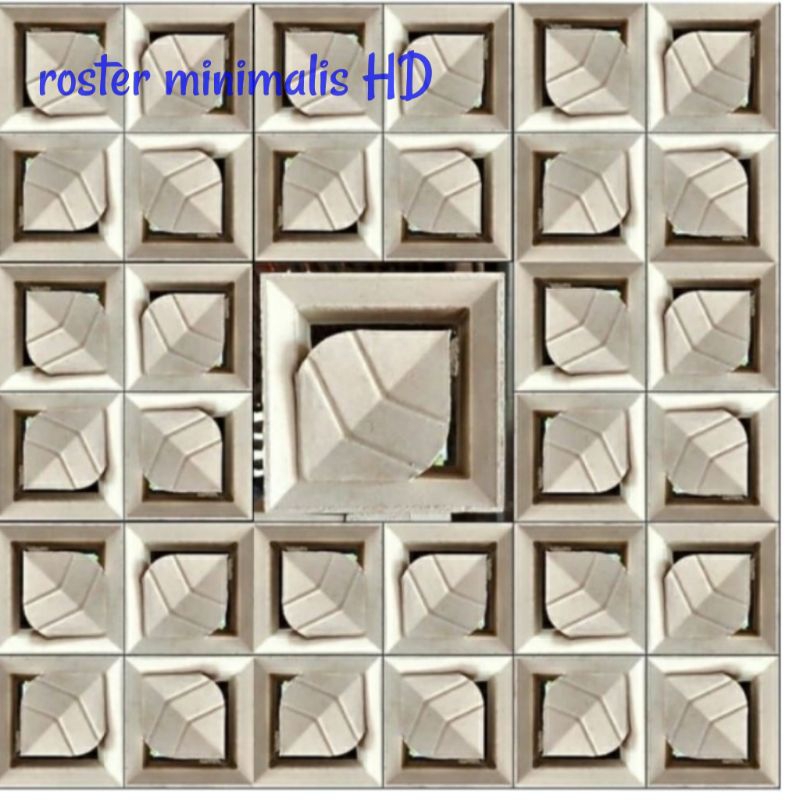 roster beton minimalis/loster beton/roster minimalis motif daun