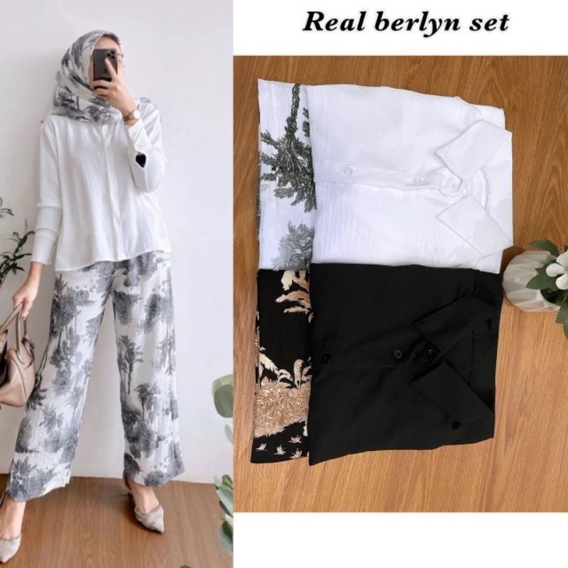 BERLYN SET NEW BEST SELLER SET CELANA WANITA TERLARIS SETELAN KEMEJA KEKINIAN