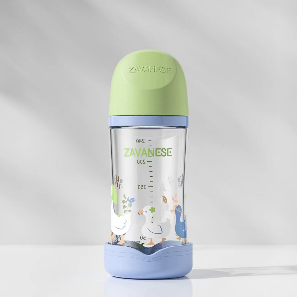 *COD* Botol Minum Bayi Zavanese 2in1& 3in 1 Dot dan Sedotan 240 & 300 ml Training Cup Karakter BPA Free-BTLKACA 3IN1 HIJAU