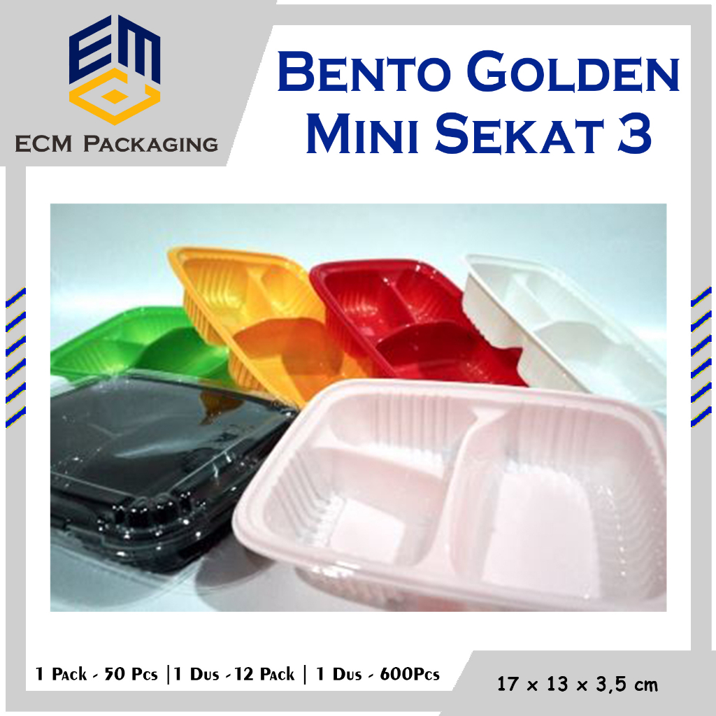 

Piscoklegit_ Mika Bento Golden Mini Sekat 3 50Pcs Mika Bento Anak Bento Kecil Warna