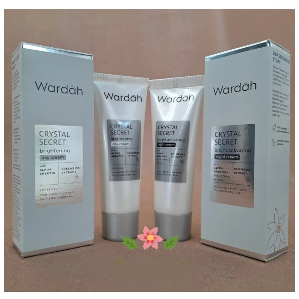 Wardah Crystal Secret Day Cream / Night Cream 15ml - Krim Siang Malam WARDAH BPOM
