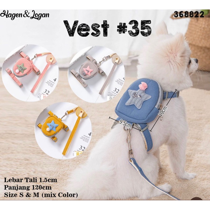 Harness Vest bentuk Tas Lucu untuk Anjing / Kucing